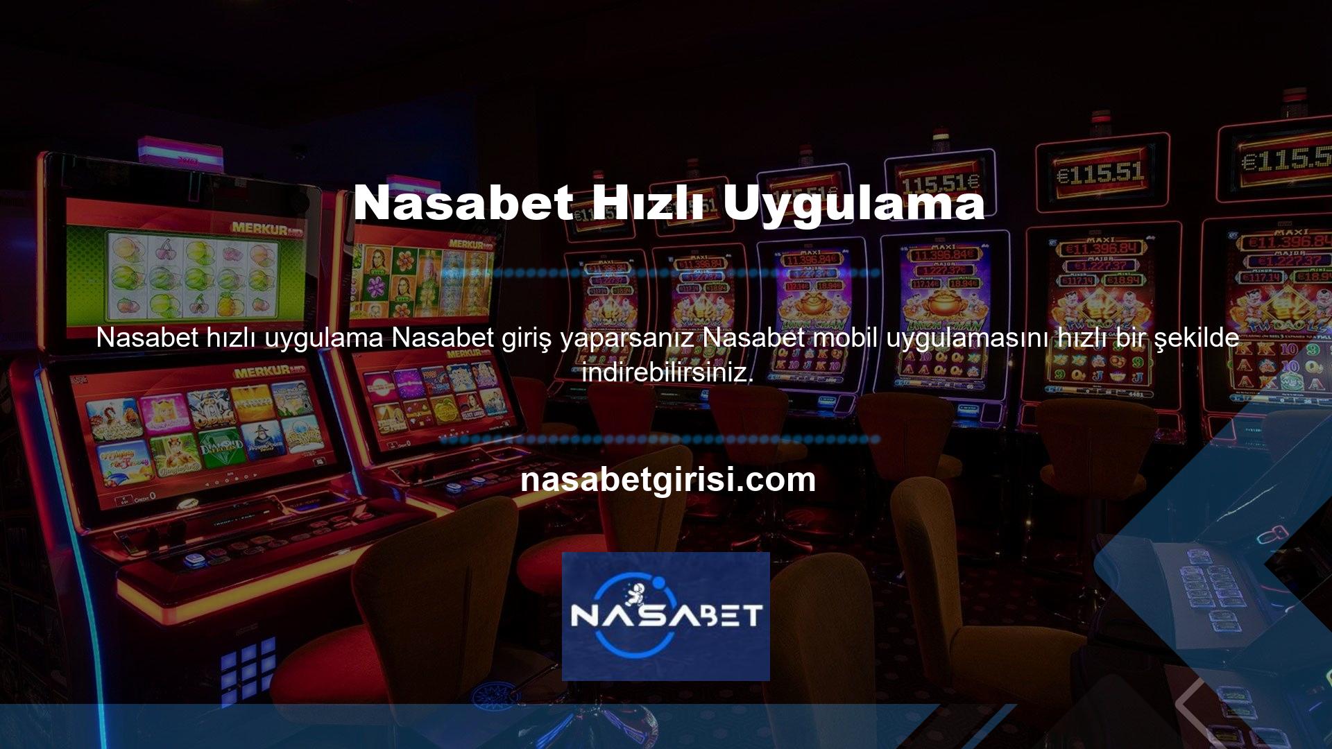 Kullanıcı web sitesine ulaştığında şu mesajı görür: Nasabet canlı bahis, casino, canlı casino ve mobil oyunlar